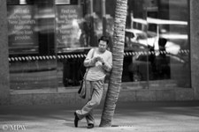 Queen Street Auckland city, black and white photo by Mike Wheelton